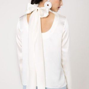 Frances Austen The Bow Back Blouse in Soft White